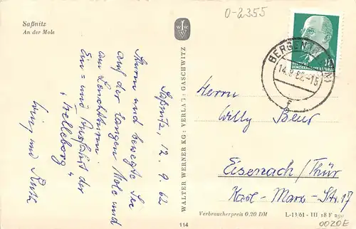 Saßnitz auf Rügen An der Mole gl1962 169.637