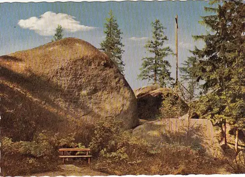 Luisenburg im Fichtelgebirge, Felsenlabyrinth, Bundesstein mit Kreuz ngl G3804