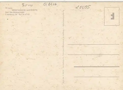 Hamburg, 75 Jahre Vegetarische Gaststätte über den Alsterarkaden ngl G6616