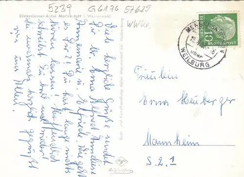 Marienstatt, Westerwald, Cistercienser-Abtei gl1958? G6176