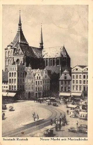 Rostock Neuer Markt mit Marienkirche gl1942 170.175