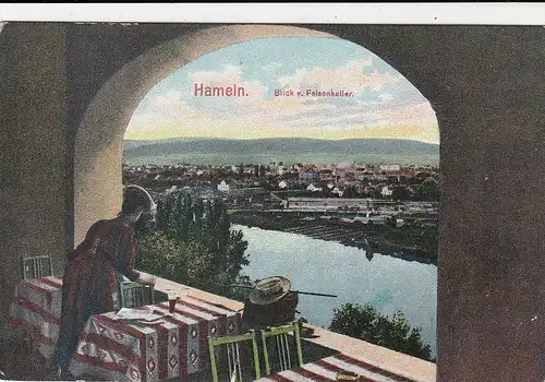 Hameln a.d.W, Blick vom Felsenkeller ngl G3334