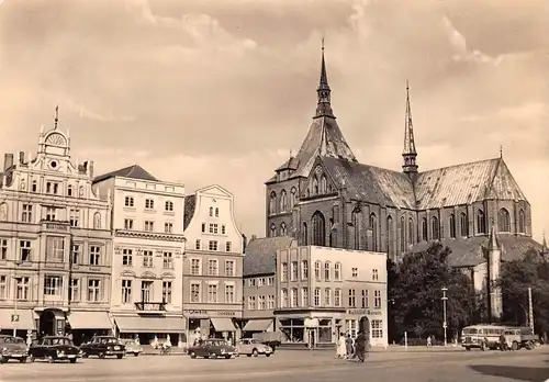 Rostock Thälmannplatz mit Marienkirche gl1963 170.180