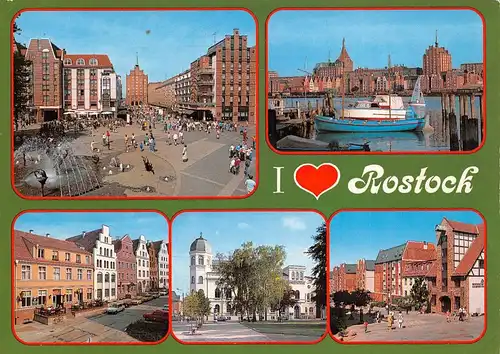 Rostock Teilansichten Mehrbildkarte gl1990 170.189