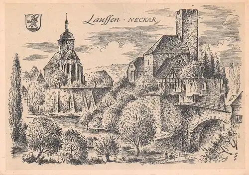 Lauffen (Neckar) von Ludwig Schäfer-Grohe Stadtansicht ngl 170.244