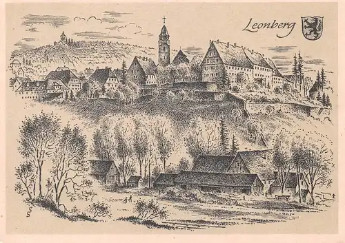 Leonberg von Ludwig Schäfer-Grohe Stadtansicht ngl 170.255