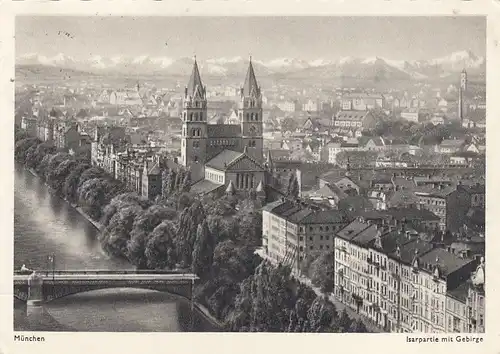 München, Isar-Partie mit Alpensicht gl1953 G4089