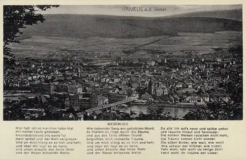 Hameln a.d.W, mit Weser-Lied-Text ngl G3330