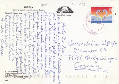 Arizona, Storm at Sunset over the Arizona Desert gl2000 G4125