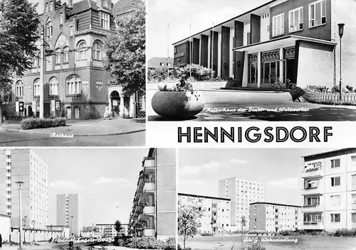 Hennigsdorf Rathaus Kulturhaus Wohnsiedlung Straße gl1975 168.313