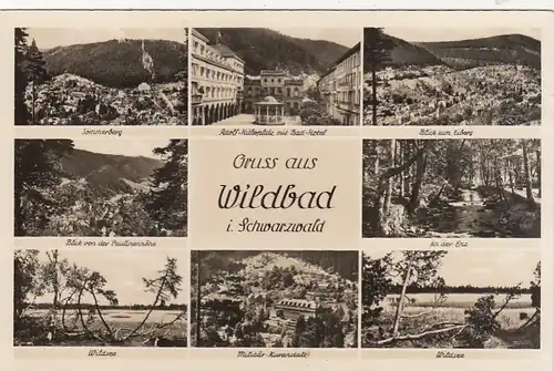 Grüsse aus Wildbad, Schwarzwald, Mehrbildkarte ngl G3424