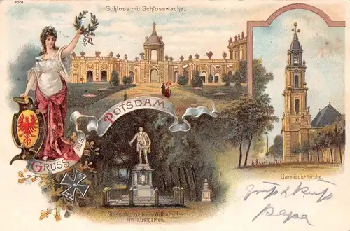 Potsdam Schloss mit Schlosswache Kirche gl1901 168.439