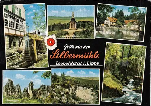 Leopoldstal, Teutoburger Wald, Waldhotel Silbermühle, Mehrbildkarte gl1978 G6505