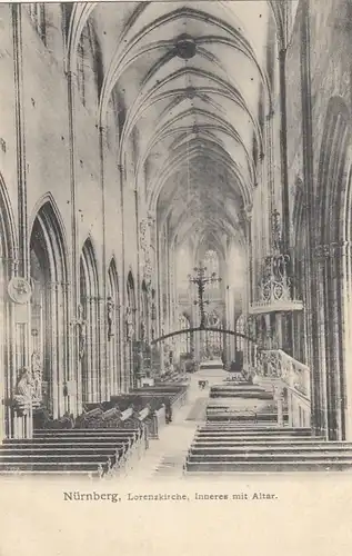 Nürnberg, Lorenzkirche innen mit Altar ngl G3518