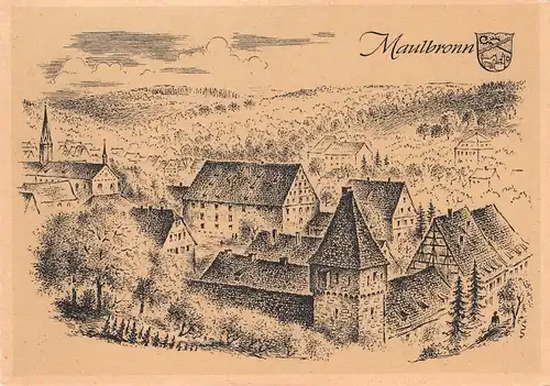 Maulbronn von Ludwig Schäfer-Grohe Stadtansicht ngl 170.245