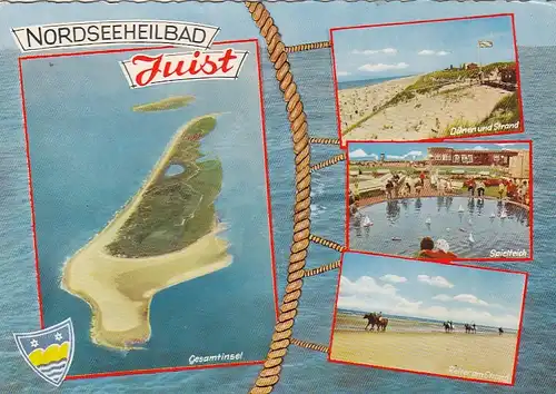 Nordseebad Juist, Luftbild, Mehrbildkarte gl1968 G6609