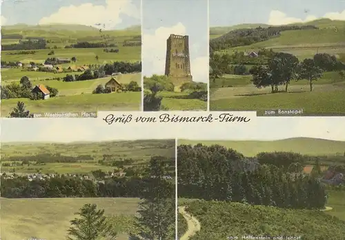 Bismarckturm nahe Bad Salzuflen, Mehrbildkarte gl1965 G6046