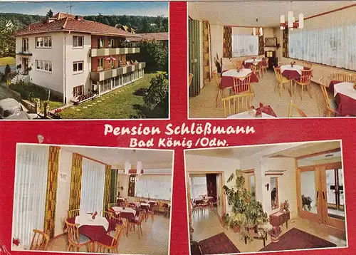 Bad König Odenwald, Pension Schlößmann, Mehrbildkarte gl1976 G5505