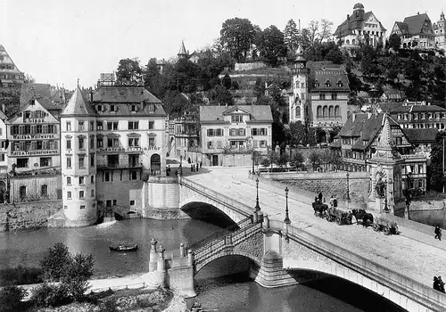 Tübingen Brücke Uhlandhaus Historische Aufnahme aus 1912 ngl 170.363
