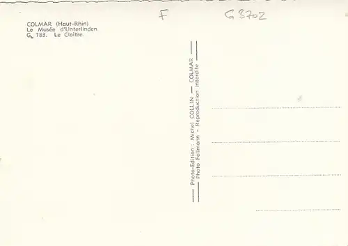 Colmar (Haut-Rhin), Musée d'Unterlinden, le Cloítre ngl G3702