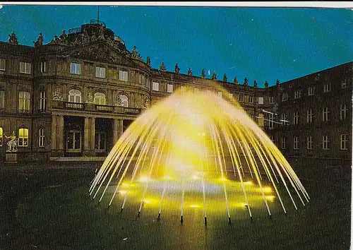 Stuttgart, Neues Schloß bei Nacht ngl G3842