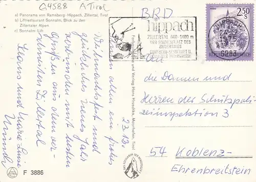 Hippach, Zillertal, Tirol, Mehrbildkarte gl1975 G4588