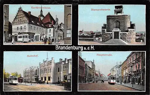 Brandenburg (Havel) Bahnhof Kurfürstenhaus Hauptstraße feldpgl1915 168.752