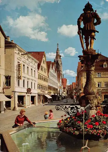 Reutlingen Marktbrunnen mit Wilhelmstraße gl1975 170.861