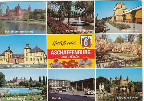 Aschaffenburg a.Main, Mehrbildkarte glum 1980? G6358