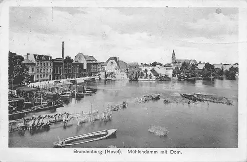 Brandenburg (Havel) Mühlendamm mit Dom gl1928 168.694