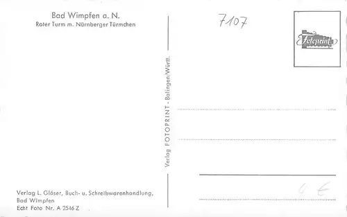 Bad Wimpfen Roter Turm mit Nürnberger Türmchen ngl 170.653