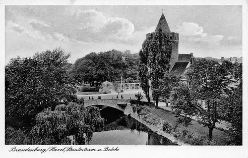 Brandenburg (Havel) Steintorturm und Brücke feldpgl1939 168.777