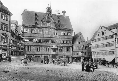 Tübingen Marktplatz Rathaus Historische Aufnahme aus 1904 ngl 170.679