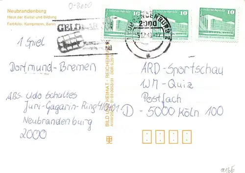 Neubrandenburg Haus der Kultur und Bildung gl1989 169.088