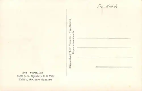 Versailles Table des la Signature de la Paix ngl 171.051