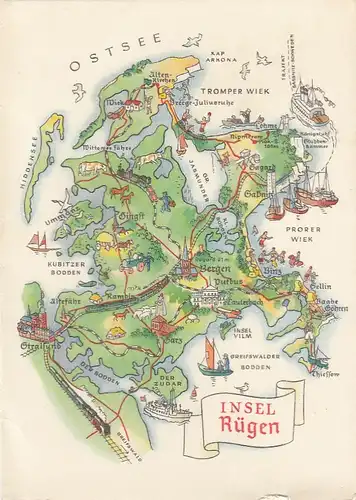 Ostsee, Insel Rügen, Landkarte ngl G6590