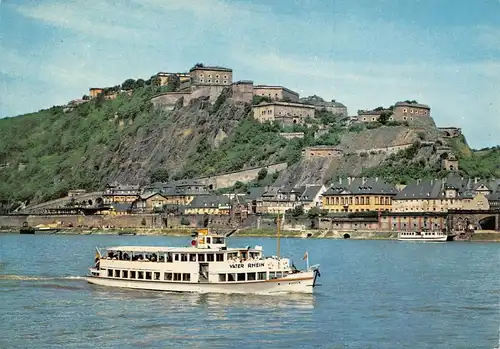 Ehrenbreitstein am Rhein mit Schiff ngl 171.177