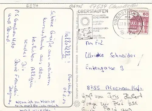 Oberstaufen im Allgäu, Mehrbildkarte gl1984 G6745
