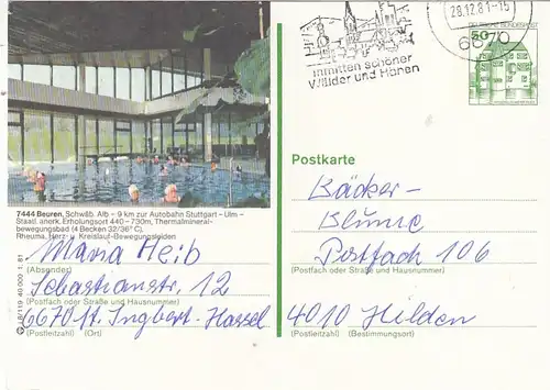 Beuren, Schwäb.Alb Werbekarte gl1981 G4347