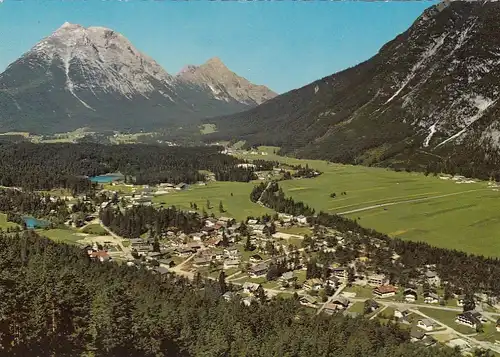 Leutasch, Tirol, Weidach mit Forellensee gegen Hohe Munde gl1977 G4420