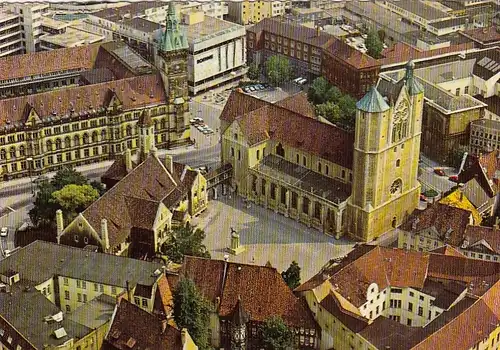 Braunschweig, Burgplatz und Rathaus, Luftbild gl1977 G5389