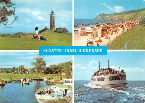 Kloster (Insel Hiddensee) Leuchtturm Strand Hafen gl1985 171.495