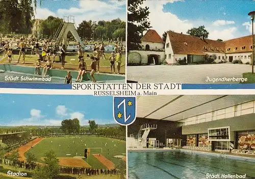 Rüsselsheim am Main, Sportstätten, Mehrbildkarte gl1968 G5442