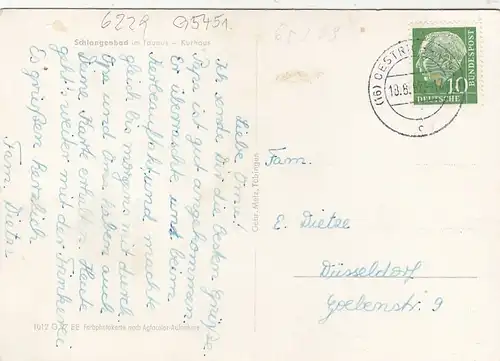 Schlangenbad i.T., Kurhaus gl1957? G5451