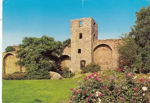 Darmstadt, Stadtmauer mit Hinkelsturm glum 1960? G5511