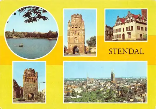 Stendal Stadtsee Tor Rathaus gl1989 171.638