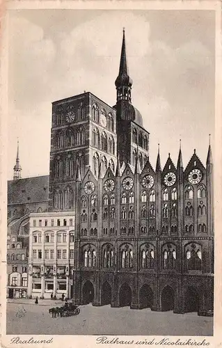Stralsund Rathaus und Nicolaikirche gl1930 171.448