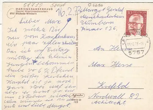 Wickede-Wimbern, Marienkrankenhaus Steyler Missionsschwestern gl1973 G5686