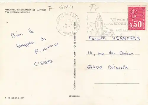 Mirabel-aux-Baronnies (Drôme) Vue général aérienne glum 1970? G4741