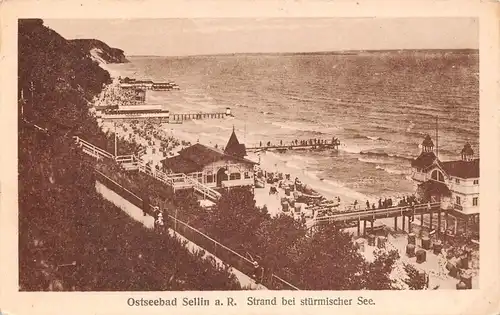 Sellin auf Rügen Strand bei stürmischer See gl1922 169.640